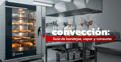 Horno de convección: guía de bandejas, vapor y consumo