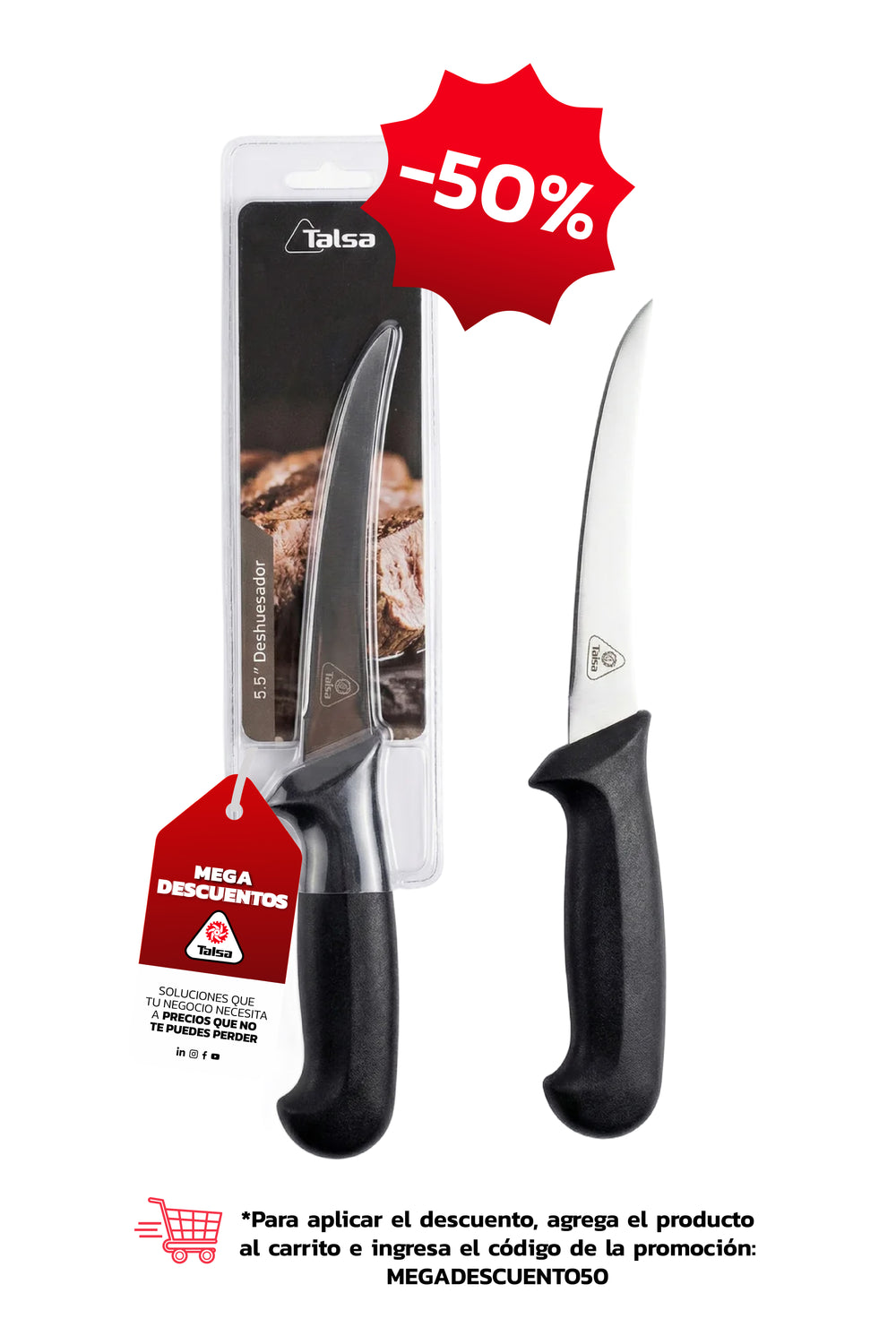 Cuchillo Deshuesador 5,5" Negro