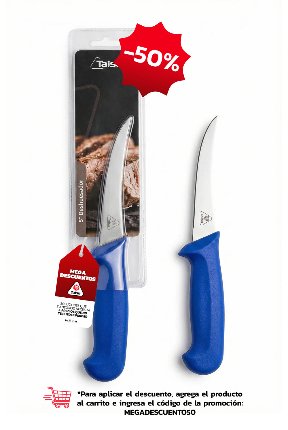 Cuchillo Deshuesador 5" Azul
