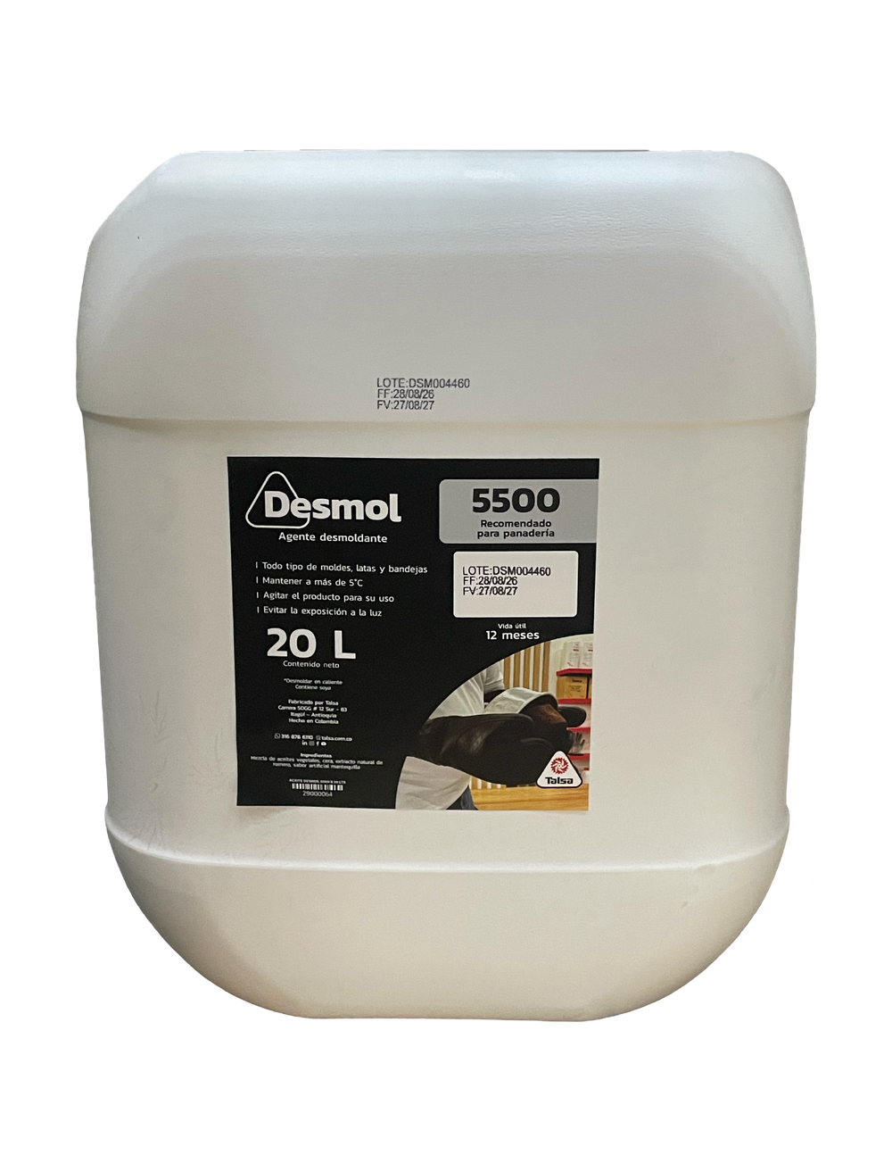 Aceite Desmol 5500 x 20 Litros Rendimiento Industrial para Panadería