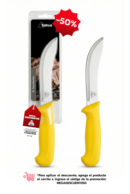 Cuchillo Desollador 6" Amarillo
