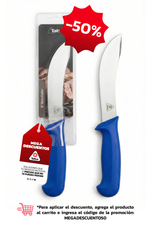 Cuchillo Desollador 6" Azul