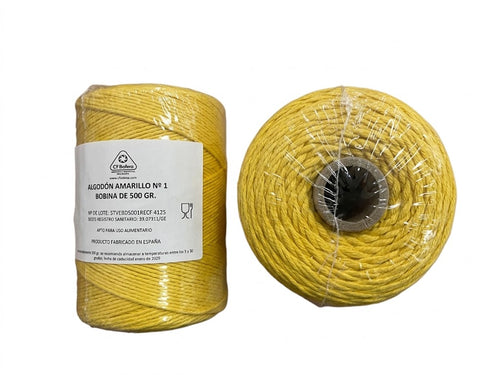 Hilo Amarre Algodón Amarillo BOB 500 gr