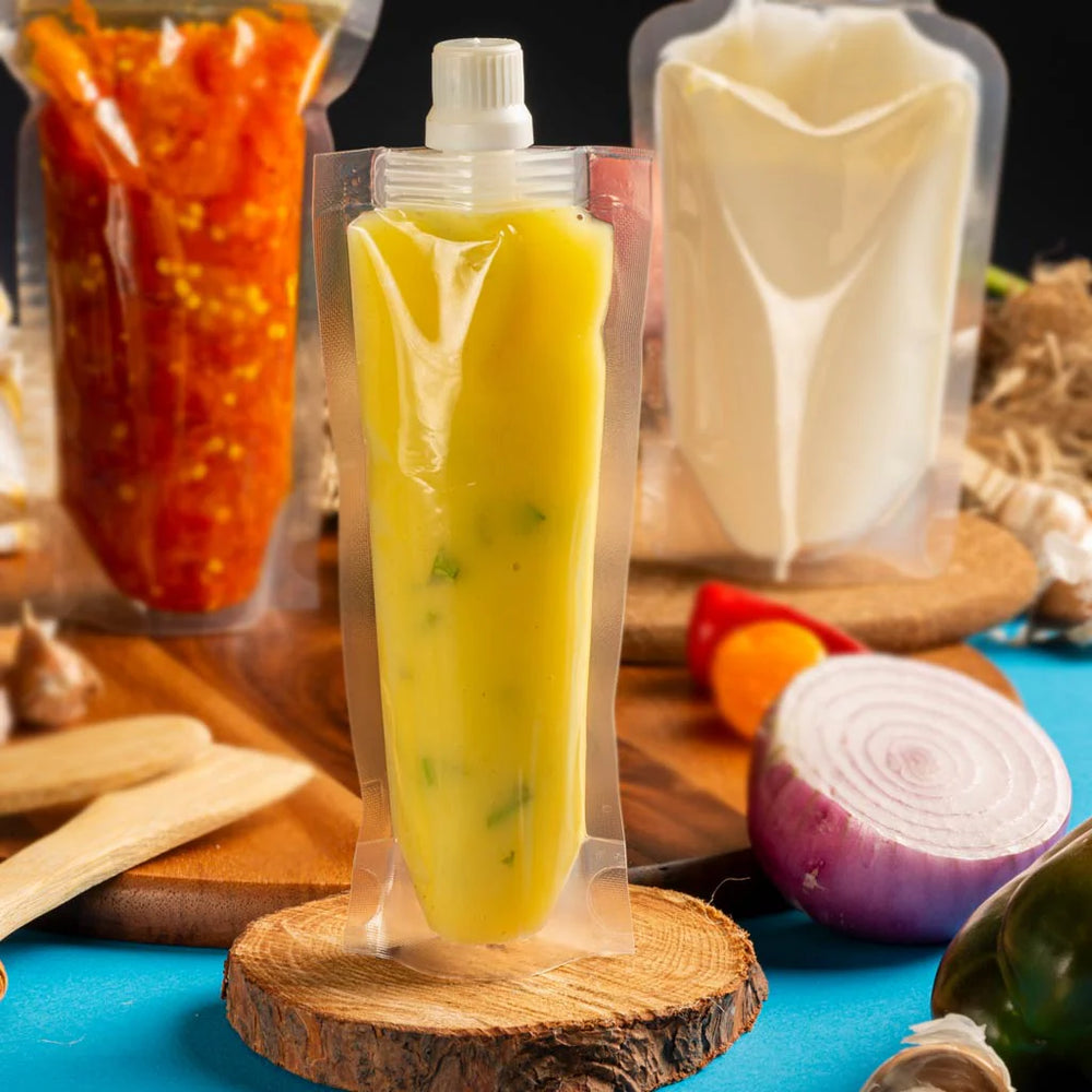 Empaque Auto soportable Transparente con Válvula Dosificadora para salsas - Talsa