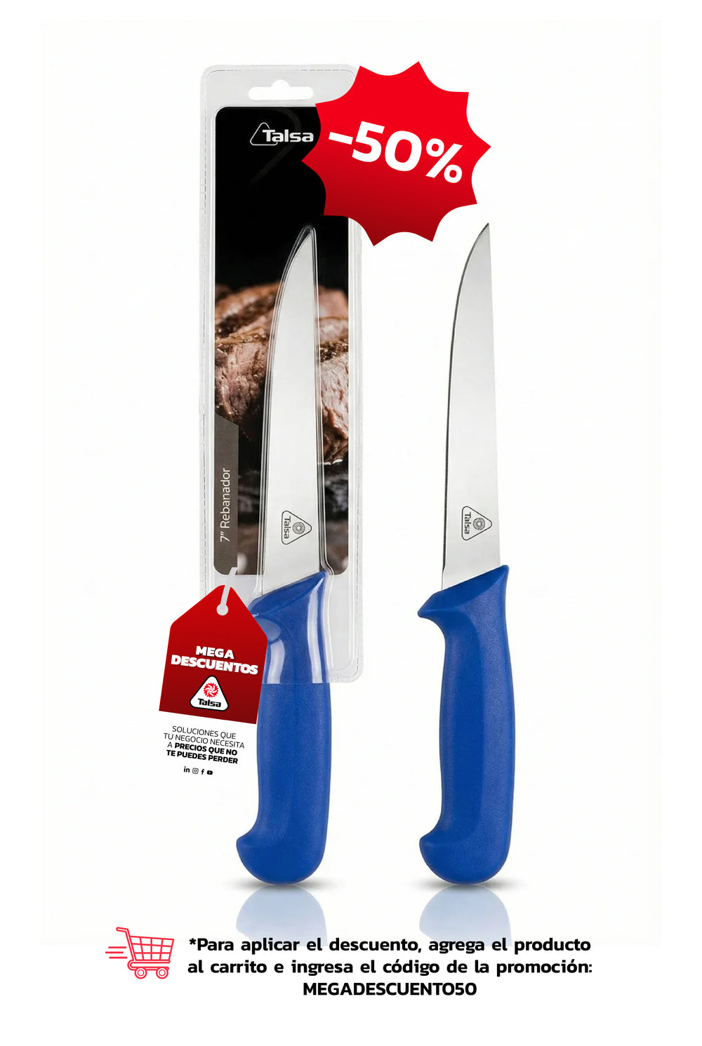 Cuchillo Rebanador 7" Azul