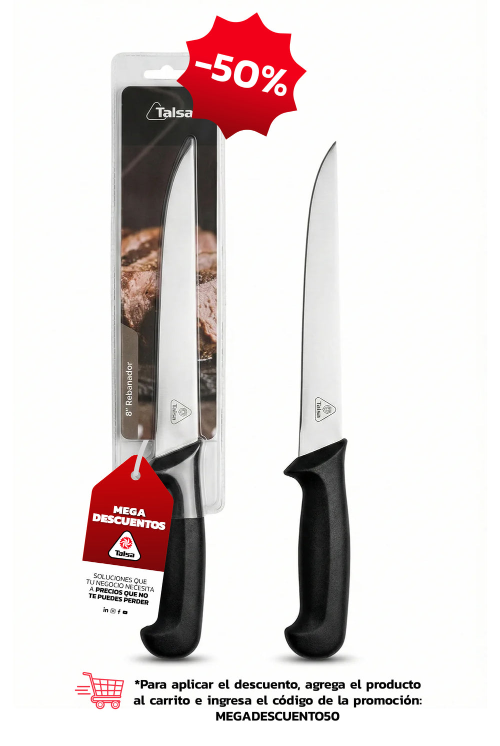 Cuchillo Rebanador 8" Negro