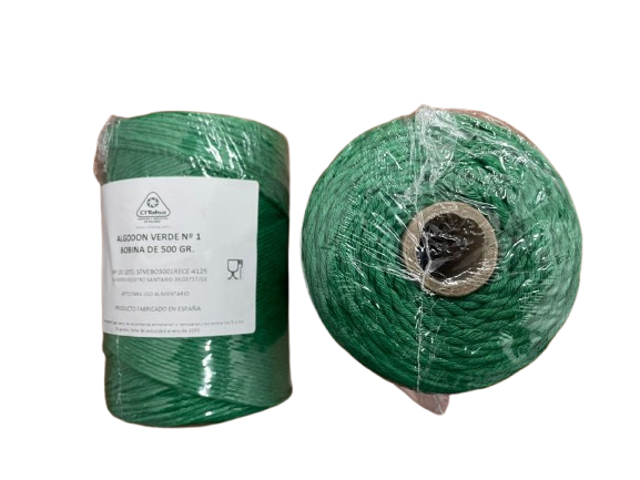 Hilo Amarre Algodón Verde BOB 500 gr