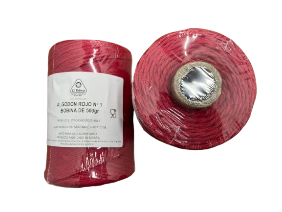 Hilo Amarre Algodón Rojo BOB 500 gr