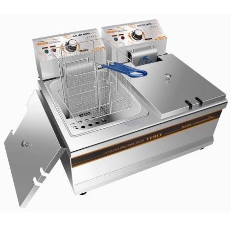 Freidora eléctrica de mesa | 2 tanques